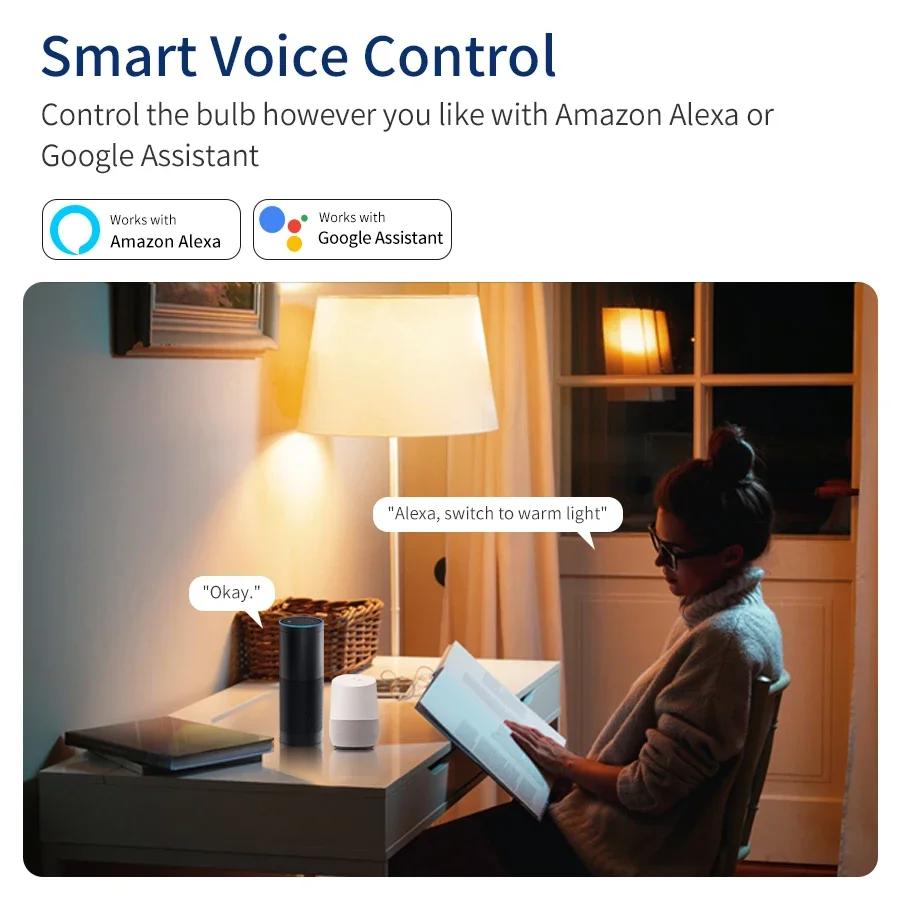 E27 Tuya WiFi Smart LED Light Bulb Smart Home RGB Dimmable Lamps Smart Life App Voice Control With Alexa Google Assistant Alice