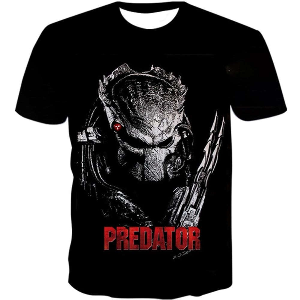 Creative Horror Design Predator 3D Printing Summer Fashion Leisure Cool Personality Street Style Short Sleeve