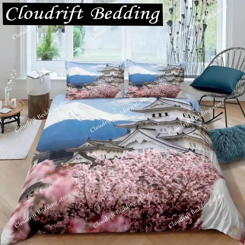 3D Mount Fuji Duvet Cover Set Lake and Mountain Comforter Microfiber Natural Scenery Bedding Set Summer Vacation Quilt Cover