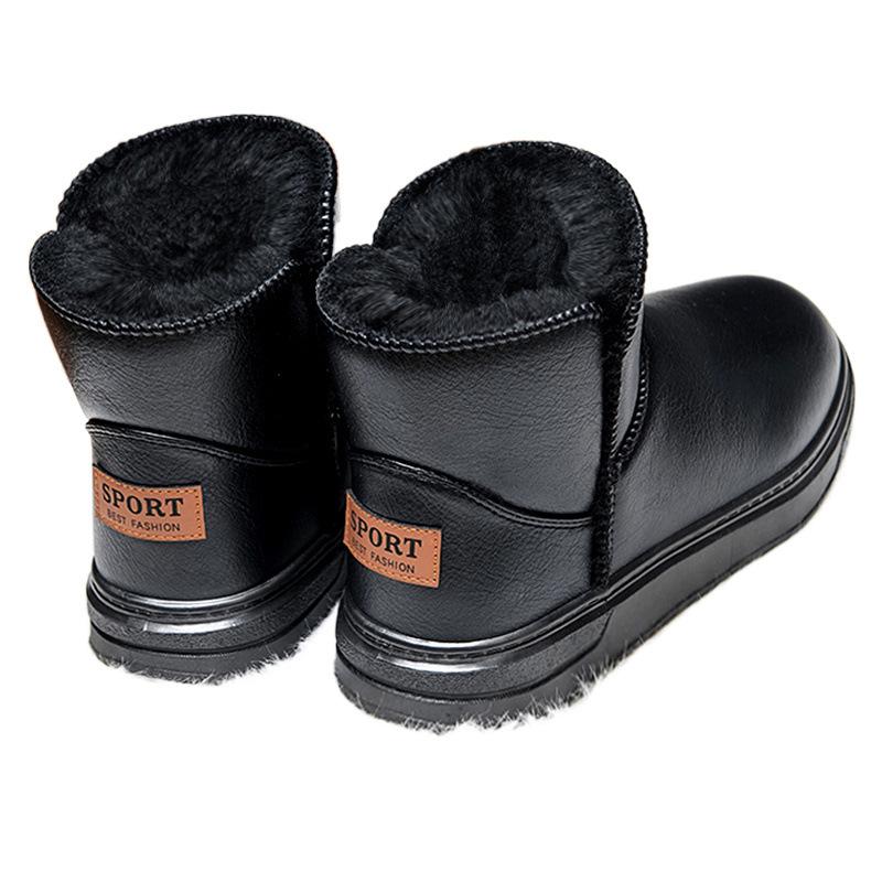 Snow boots winter cotton boots piled and thickened warm fur integrated large cotton shoes