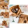 Adorable Capybara Plush Drawstring Bag Large Capacity Portable Storage Pouch