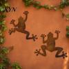 Wooden Door Iron Decor 2Pcs Metal Gecko Frog Wall Art, Rustic Lizard for Outdoor Garden, Anti-rust Patio & Yard, Distressed Finish Animal Hanging