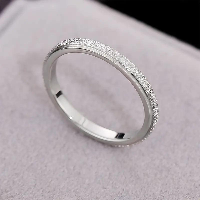 Base de Anel em Aço Inoxidável Fosco Cor Rose Gold – 2mm, 4mm, 6mm Simples Moda Banda de Aço Titânio