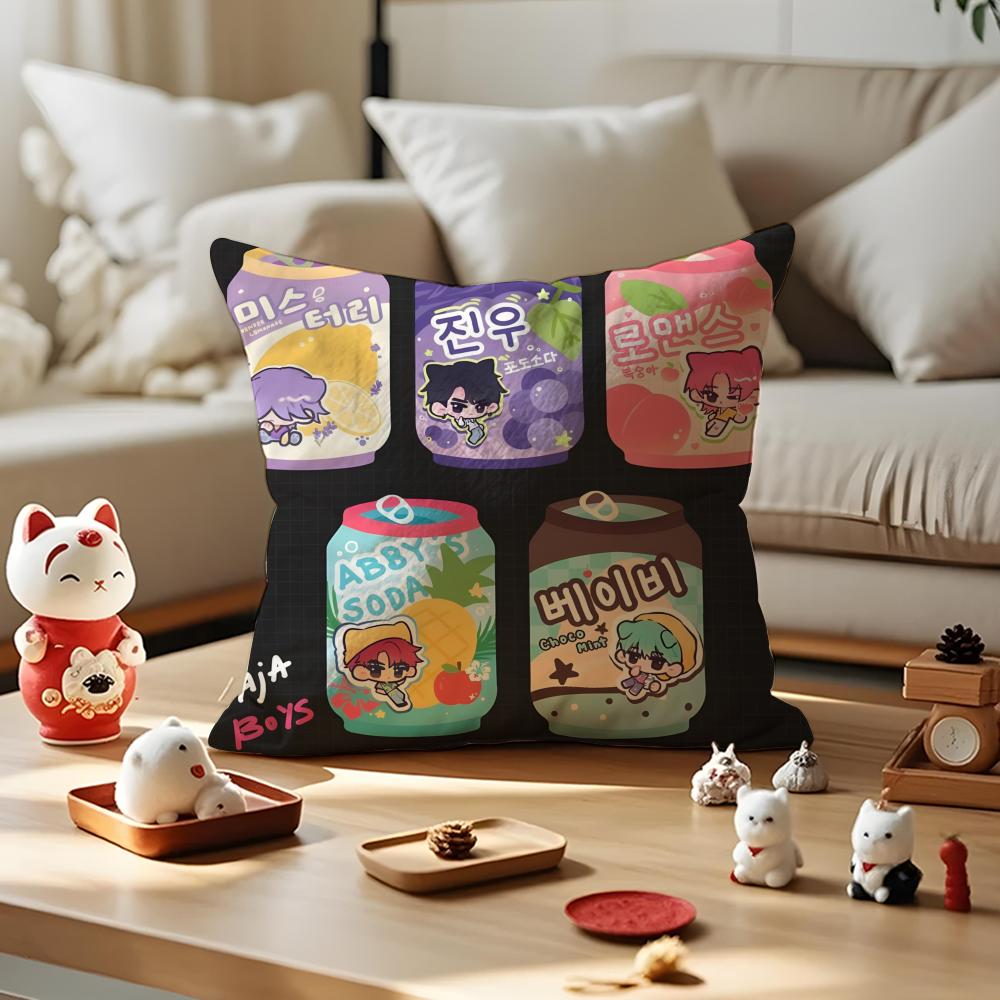 

KPop D-Demon H-Hunters Saja Boys Pillow Case Silky Short Plush with Invisible Zipper Dustproof Sofa Cushion Cover for Home Decor 12x12Inch