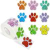 500 Stickers/roll, 2.5 Cm, Roll Pack, Self-adhesive, Pet Dog Paw, Sticker, Chart Decoration, Self-adhesive Sticker, Label