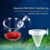 New Tapered Hopper Basket Automatic Feeder Plastic With Suction Cup Aquarium Red Worm Feeding Fish Tank Cone