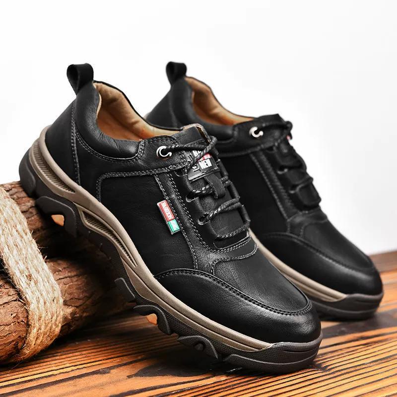 Mountaineering Shoes Men's Models Single Cotton Fall and Winter Casual Sneakers Household Low Casual Comfortable British Men's PU Leather Shoes