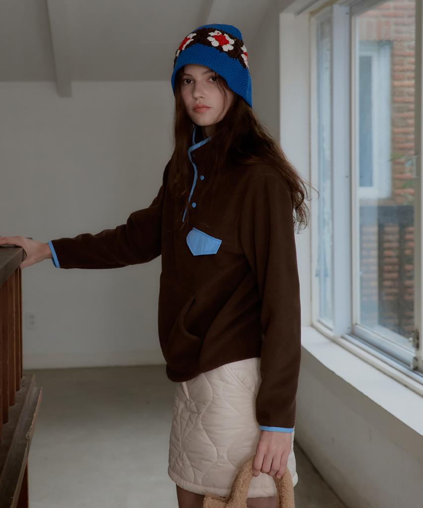 Seutyudioaenpaleukeu Crochet Bucket Hat_Blue