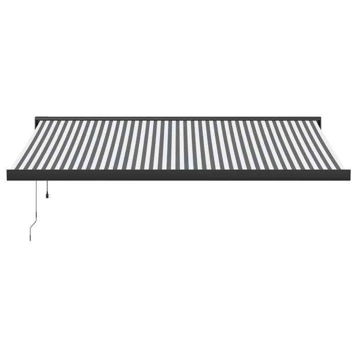 VidaXL Retractable Awning Anthracite and White 4x3 M Fabric and Aluminum, Awning, Patio Awning, Window Awning, Awnings, 3216140