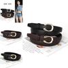 Pu Leather Ladies Belt With C Letter Buckle For Casual And Office Wear