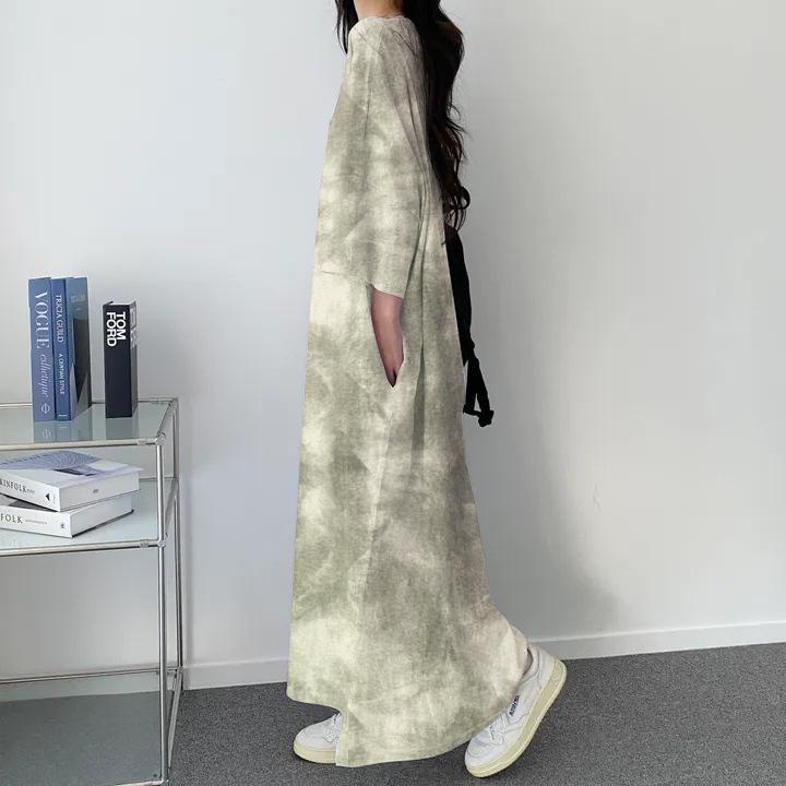 Korean Style Tie-Dye Short-Sleeve T-Shirt Dress – Women's Trendy Summer Fashion