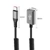 66W Fast Charging Spring Retracted Data Cable Type C 90 Degree Angled Connector For Mobile Phone Multiple Device