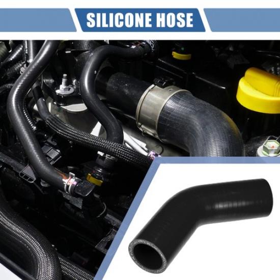 

35mm 1.38 ID 90mm 3.54 Length 45 Degrees Black Car Silicone Hose Universal