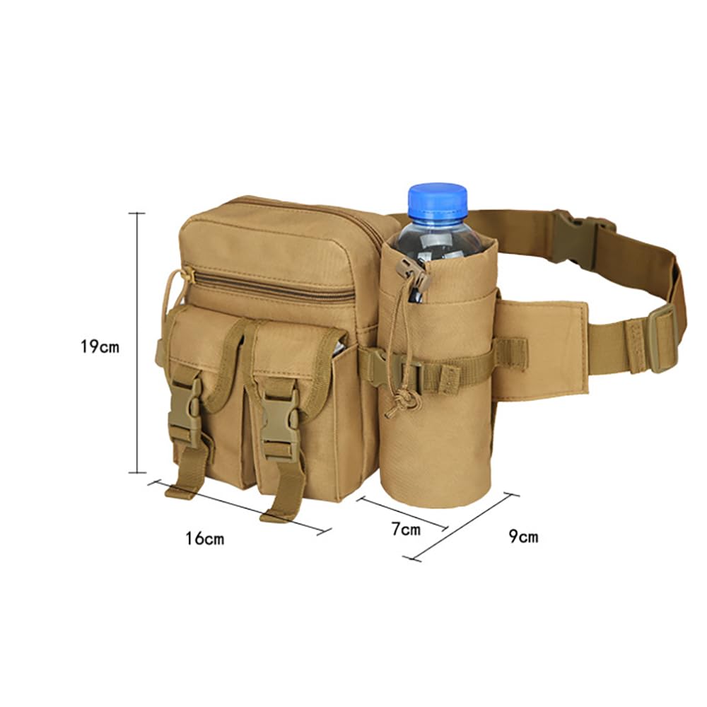 Multifunctional Waist Shoulder Military with Water Bottle Adjustable Cell Phone Small Item for Outdoor Activities Pack, Bag, Style, Pouch, Strap,