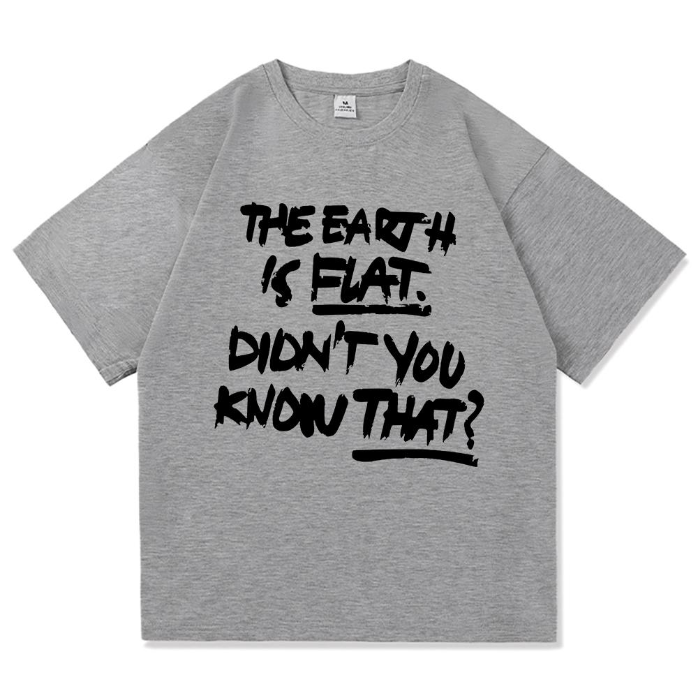 Die Erde ist flach Wusstest du das nicht Unisex T-Shirt Min Yoong Katze Harajuku Sommer Lässig Kurzärmelig Unisex Kleidung Oberteile