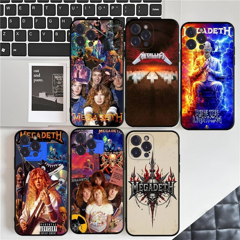 Music Band M-Megadeth Black Soft Phone Case For IPhone 16 15 14 13 11 12 17 Pro Max Mini Plus