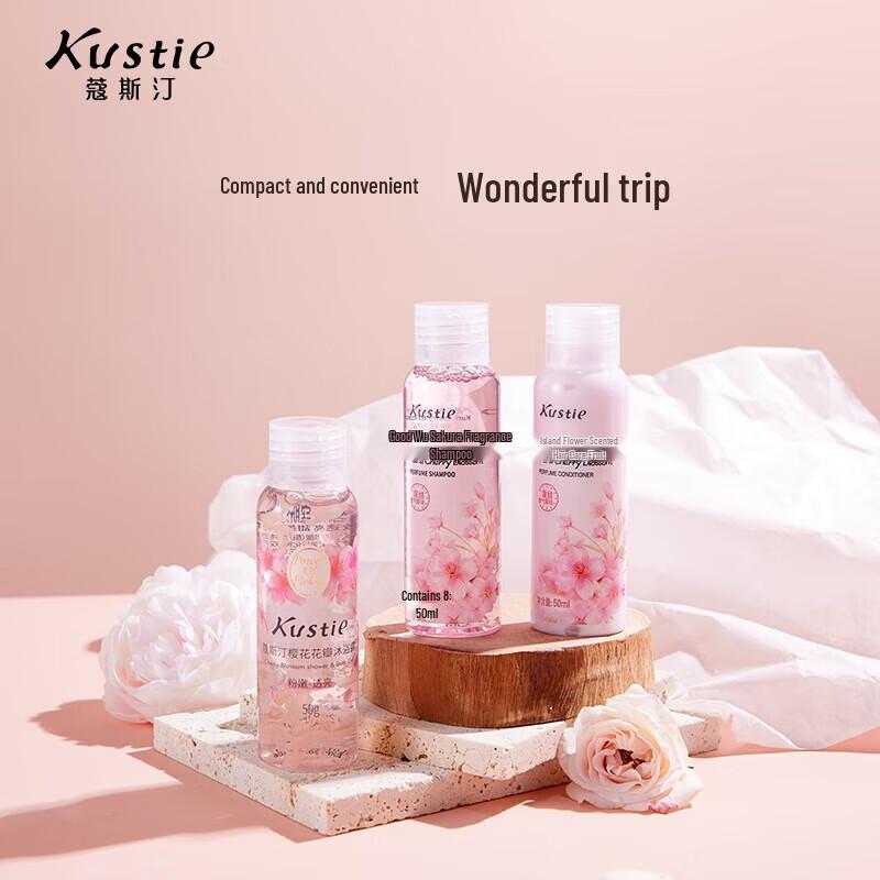 KOSFIN Cherry Blossom Scented Travel Wash & Bath Set