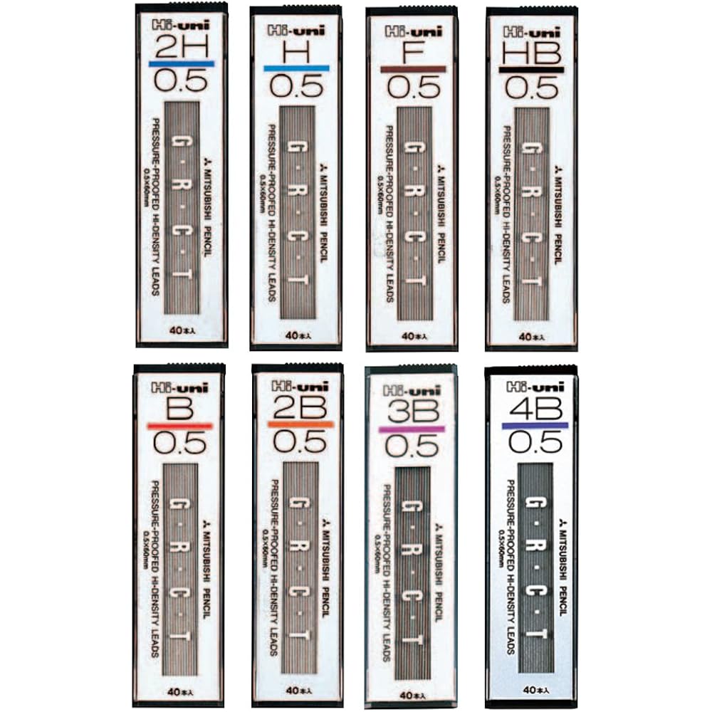 Mitsubishi Pencil Sharp Refills Hi Uni 0.5mm 2B HU053002B Pack of 10