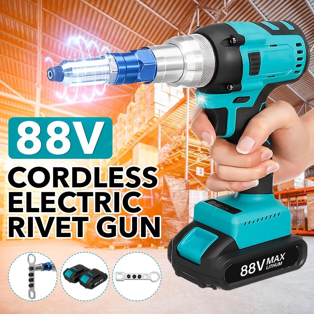 Electric Rivet Guns 3.0-5.0mm Brushess Automatic Cordless Rivet Nut Guns Drill Insert Riveting Tool With 6000mAh Battery AC 110-240V