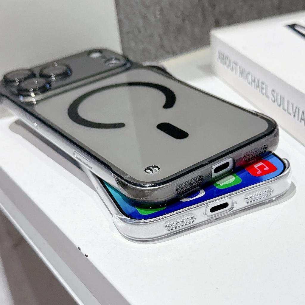 Frameless Clear PC Magnet For Magsafe Case For iPhone 17 Air 16 15 14 Plus 13 12 11 Pro Max Ultra-Thin Glass Lens Protect Cover