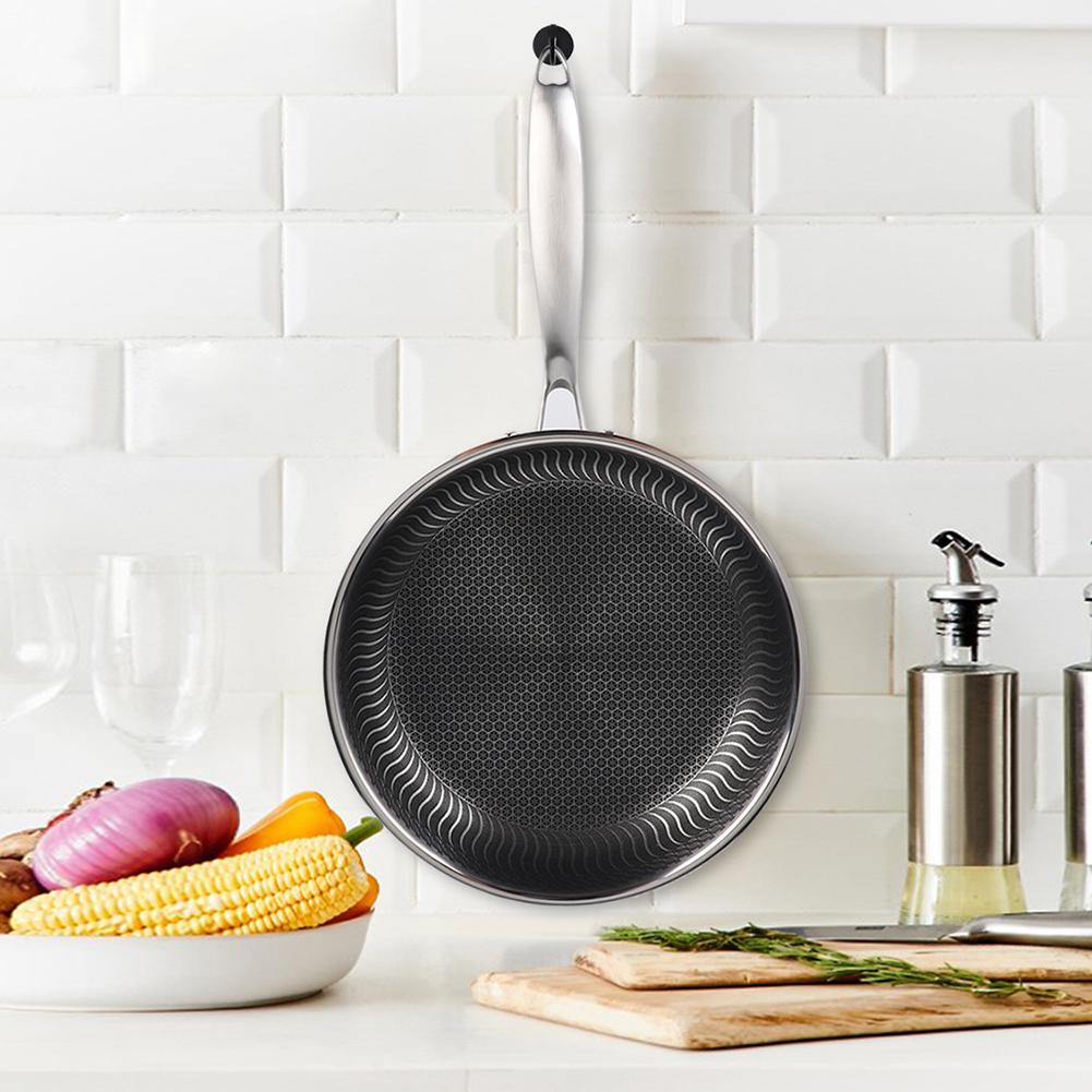 Haushalt 304 Edelstahl Ei Kochen Bratpfanne Antihaft-Topf Küchenutensilien 28cm