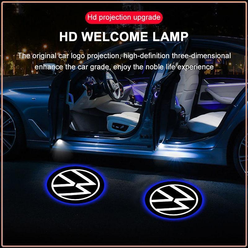 2 Peças/conjunto Luz de Boas-Vindas para Porta de Carro Lâmpada Projetora LED Luzes de Cortesia Para Volkswagen B6 B7 B5 Golf Polo Tiguan Passat EOS Scirocco Jetta MK6 Octavia