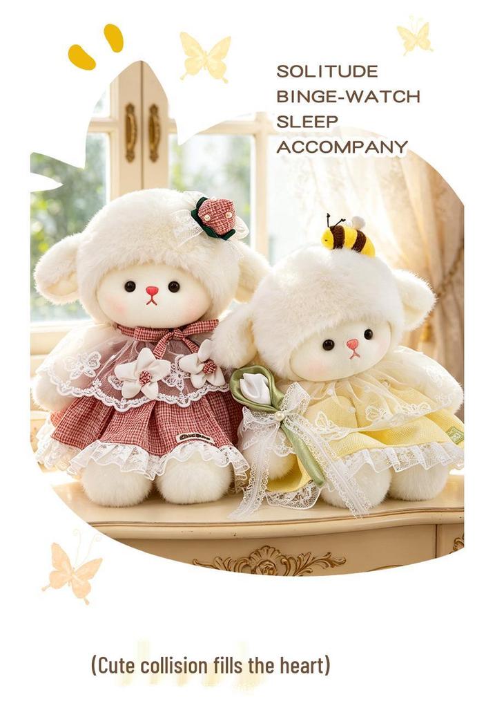 Cute Lolita Lamb Plush Toy - Soothing Woolen Doll for Children's Birthday Gift