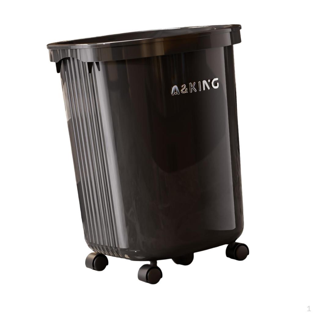 Trash Can with Wheels Dustbin Household Large Capacity Nordic Wastebasket Rubbish Bin for Apartment