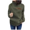 Women's Solid-color Fashionable High-neck Plush And Fleece Warm Top
