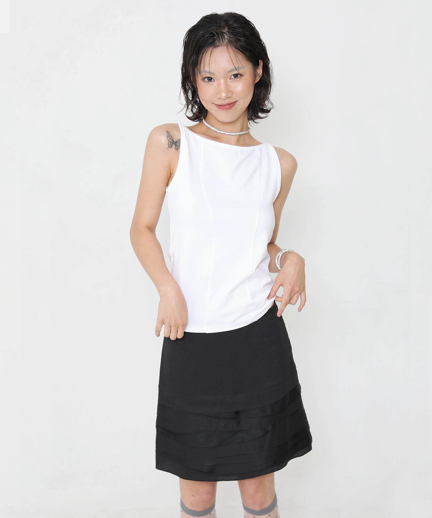 Ownser High Quality Basic Sleeveless_White White/S