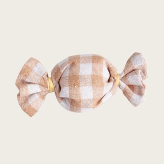 Plaid Candy Shape Cat Toy with Natural Catnip Self-Play Kitten Kick Toy Interactive