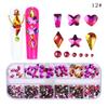 New 12 Grid Nail Drill Irregular Flat Bottomed Rhinestone AB Nail Accessory Nail Decoration