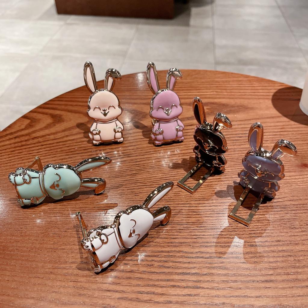 1PCS Funny Rabbit Cell Phone Ring Holder Stand Metal Finger Ring Phone Bracket Smartphone Accessories For All Mobile Phones
