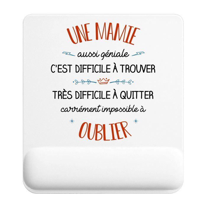 Tapis de souris - PLANETEE - Une Mamie aussi géniale - 22 x 18 cm - Surface lisse antidérapante - Épaisseur 3 mm