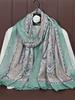 Farbverlauf Grün Aquarell Floral Bedruckt Modal Atmungsaktiv Leicht Gewicht Weiche Baumwolle Rayon Viskose Gewebt Modal Muslimische Frauen Schal