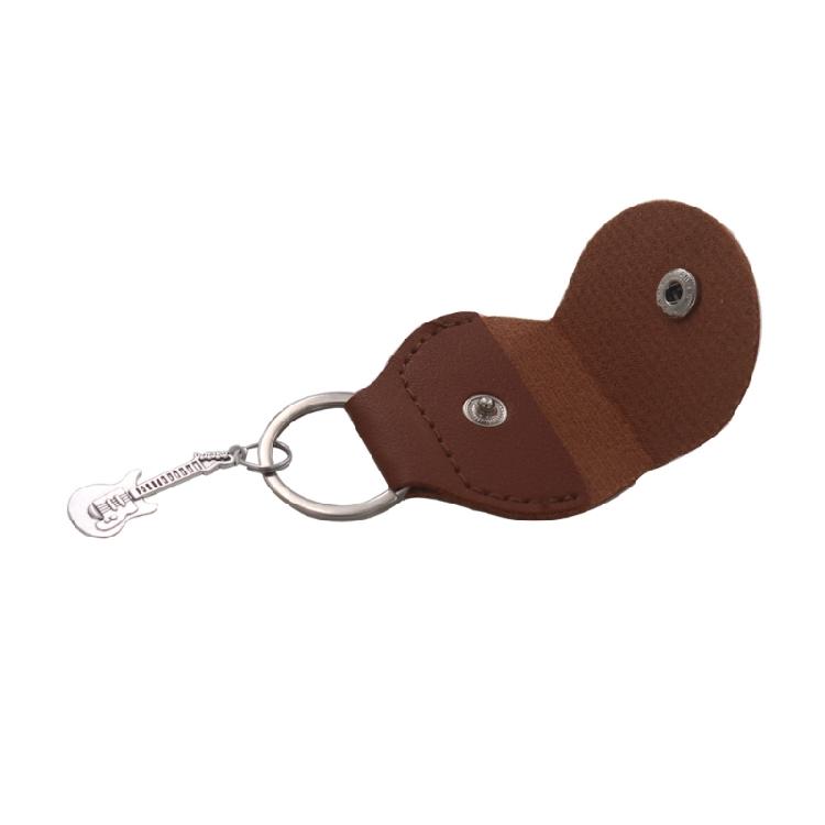 PU Leather Guitar Pick Holder Keychain Pick Cover Pouches Portable Plectrums Bag