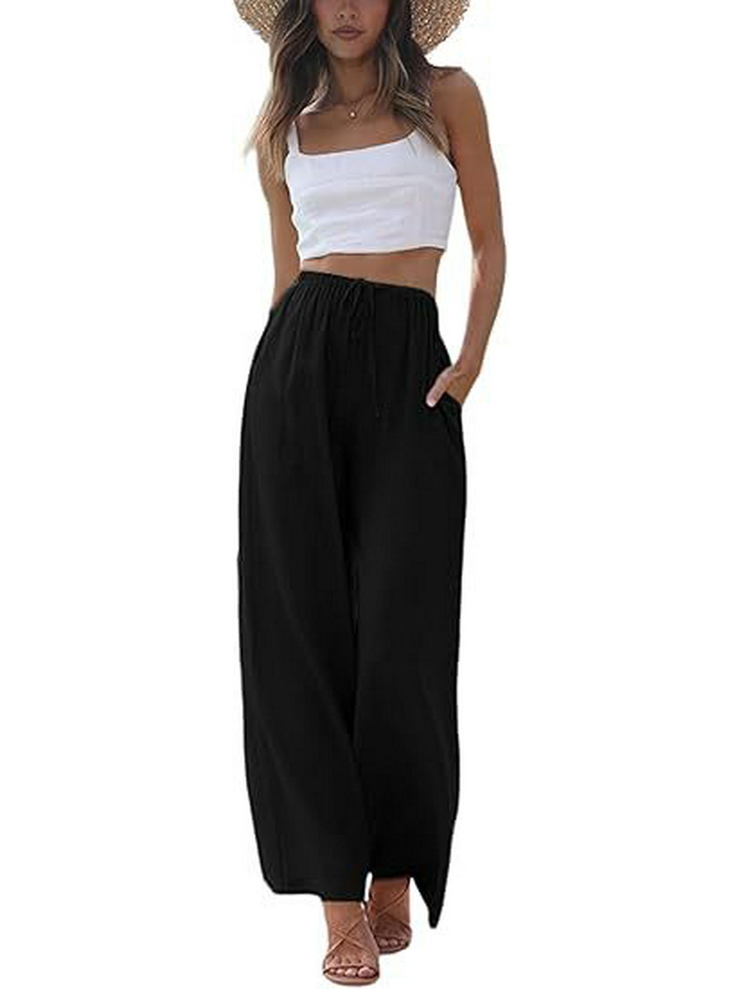 

Plus Size Women s Cotton Linen Wide Leg Loose Pocket Drawstring Short Sleeve Jumpsuit - 2025 Collection Small чорний
