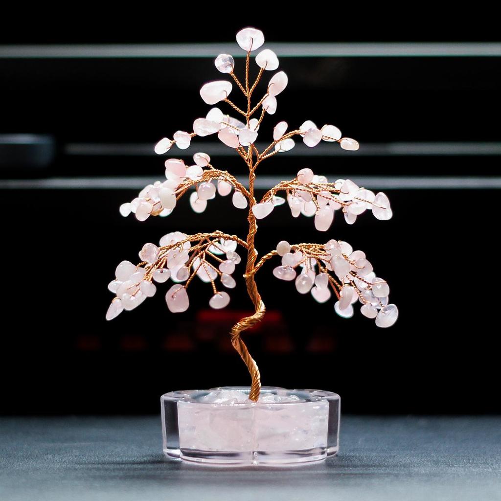 Citrine Gravel Crystal Money Tree Home Ornament Gift