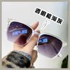 Women's Influencer Style Polarized Sunglasses - Korean Trend UV Protection, Large Face Slimming Design