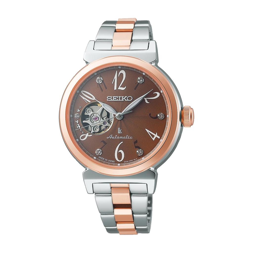 [Seiko Watch] Automatic Watch, Lucia Essential Collection, Open Heart Mechanical Model, SSVM062, Women's, Silver & Pink Gold
