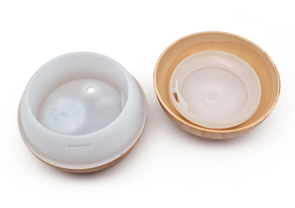 Diffusore di Aromi ad Ultrasuoni con Effetto Legno e Luce Colorata, Umidificatore da 400 ml per la Casa