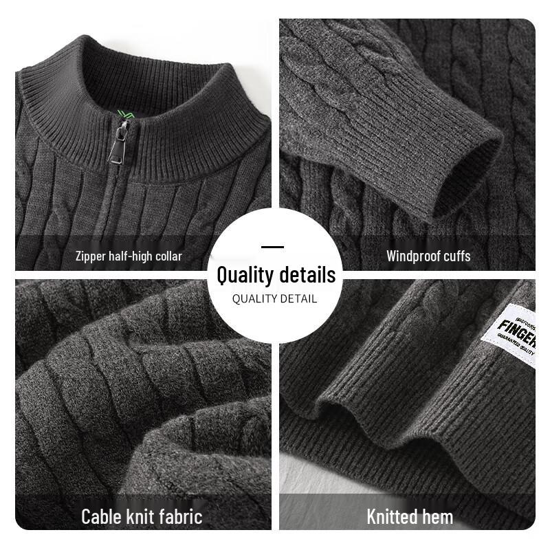 Fingercroxx Pullover mit halbem Reißverschluss im japanischen Stil