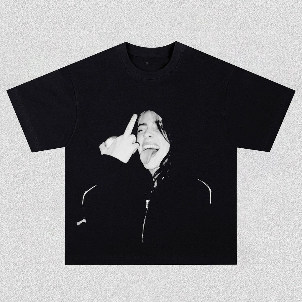 Billie Eilish Grafiche Y2k 100% Cotone Unisex T-shirt 2026 Nuova Girocollo Manica Corta Unisexs Moda Donna Hip Hop T-shirt Regali per Fan