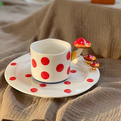 Ceramic Mug Cartoon Mushroom Bowl Three-dimensional Relief Mushroom Plate Salad Bowl Teapot Coffee Cup Mugs Coffee Cups