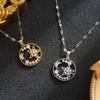 Douyin Influencer Zircon Star & Moon Necklace – Japanese Korean Style, Fashionable Design in Titanium Steel