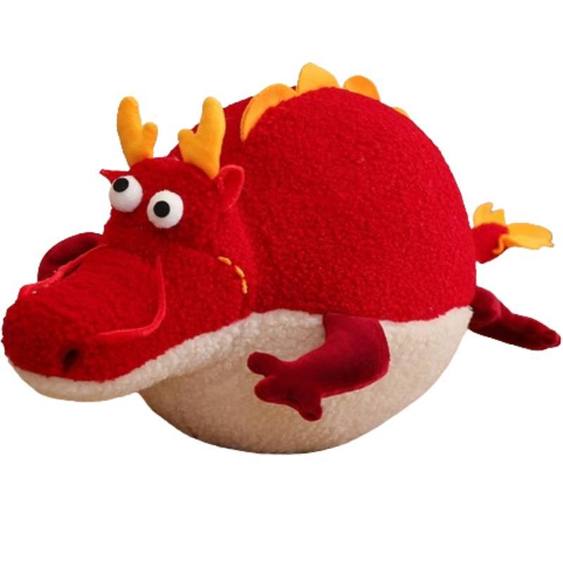 Cute Round Dragon Plush Toy Cartoon Dragon Stuffed Animal Soft And Huggable Dragon Doll For Home Decor 60cm/0.5kg