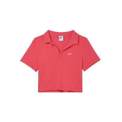 Lässiges, sportliches Strick-Poloshirt mit Stickerei, einfarbig, für Damen, Rosa, DV7885-648