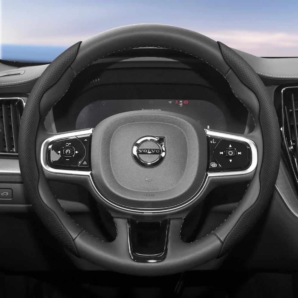 Suitable for Volvo Breathable Holes Leather Steering Wheel Cover Segmented Quick Release Design Non-Slip Durable V40 V70 S60 C30 S40 