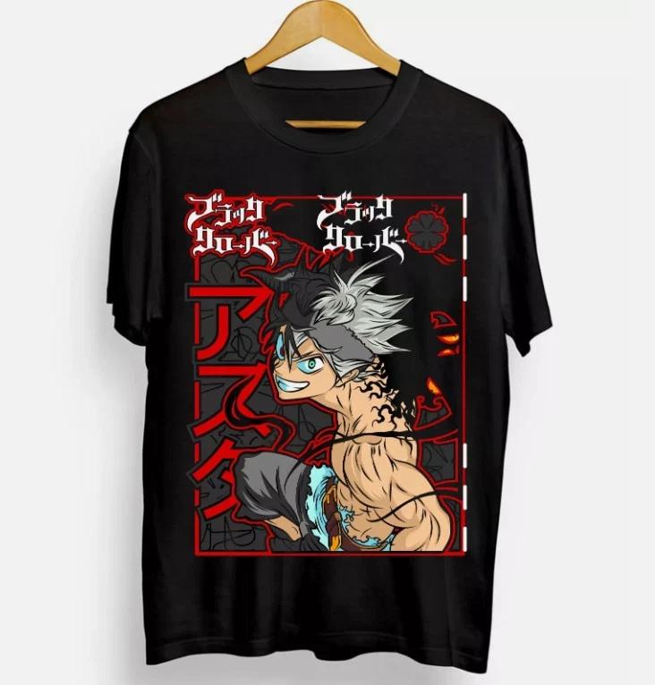 Anime Asta Yuno Black Clover Asta Black T Shirt S