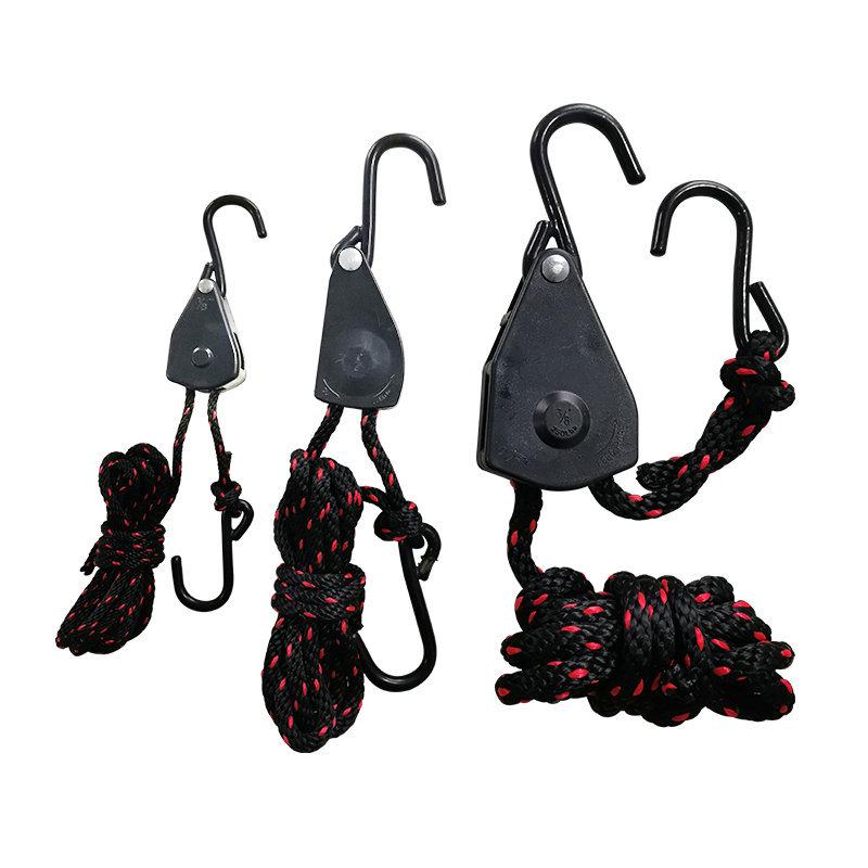 Outdoor S-Hook Lanyard and Pulley Rope for Camping and Tents